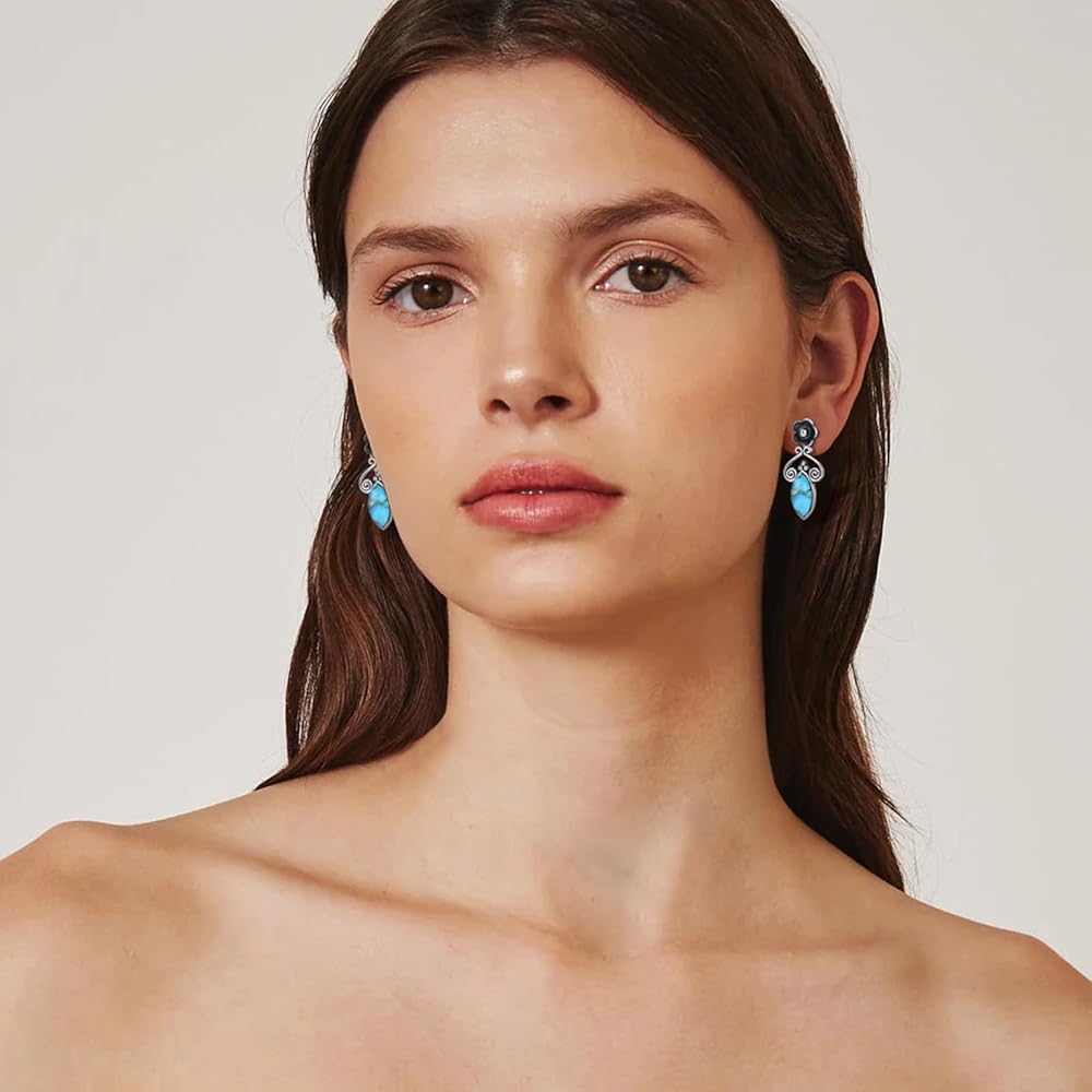 Amazon.com: TUNGSTORY Marquise Turquoise Earrings for Women